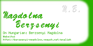 magdolna berzsenyi business card